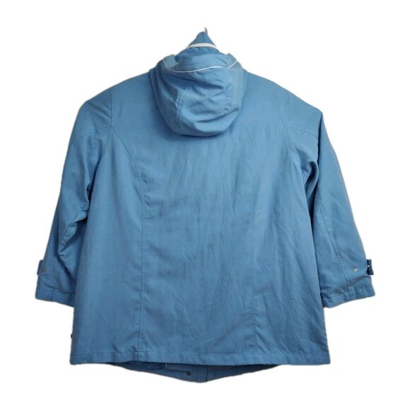 Studio Works Jacket Women's Size 2X Blue w/ White Accents Hooded Full-Zip NWI - Picture 2 of 11